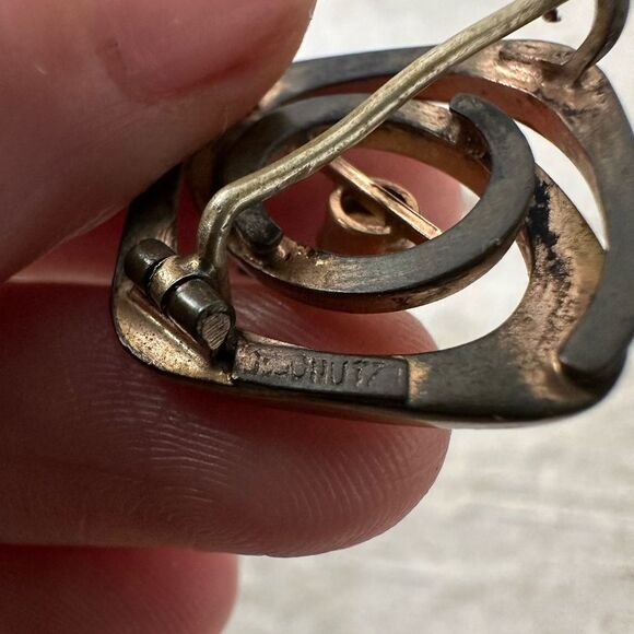 Antique Gold Fill Opal Swirl Design Brooch - Picture 6 of 8